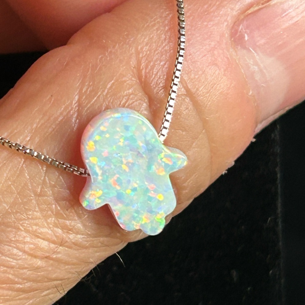 Elegant Silver Hamsa Necklace